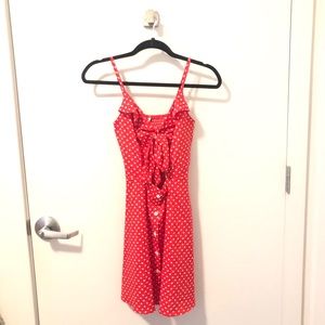 Red polka dot dress
